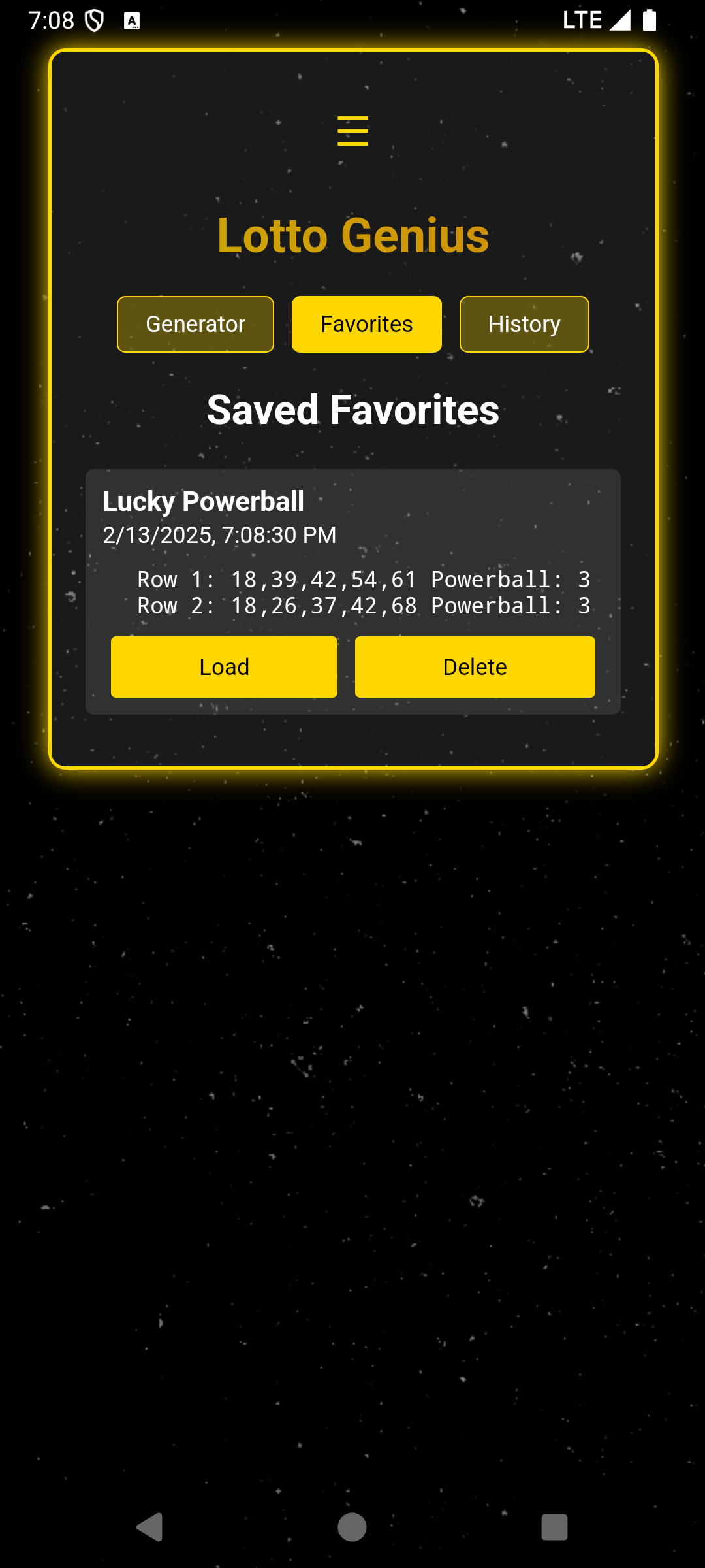 Lotto Genius Favorites